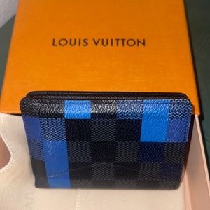 Louis Vuitton slender graphite blue pixel wallet